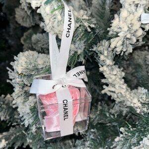 Chanel Pink Ornament with Ribbon